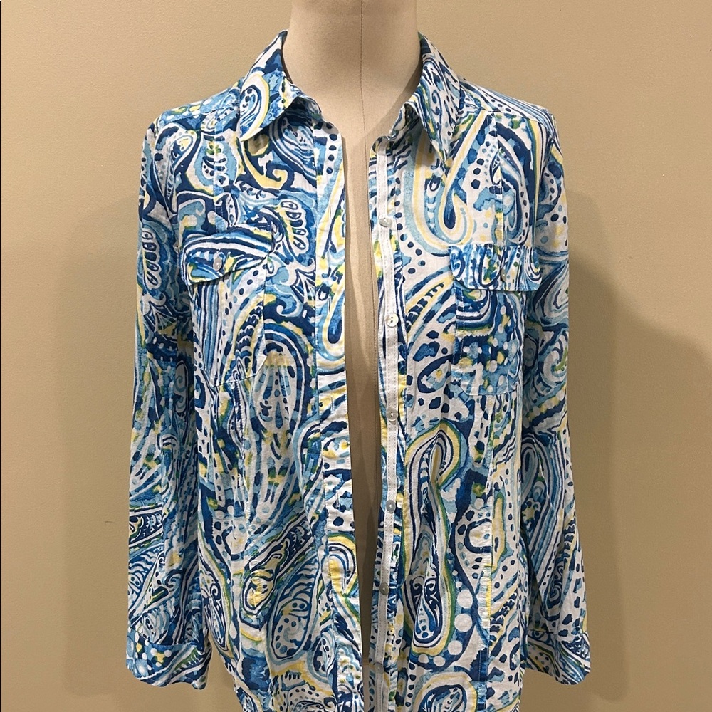 Chico's Blue Paisley Shirt
